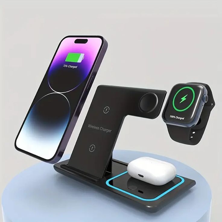 3-IN-1 Foldable Wireless Charger | شاحن لاسلكي قابل للطي 3 في 1